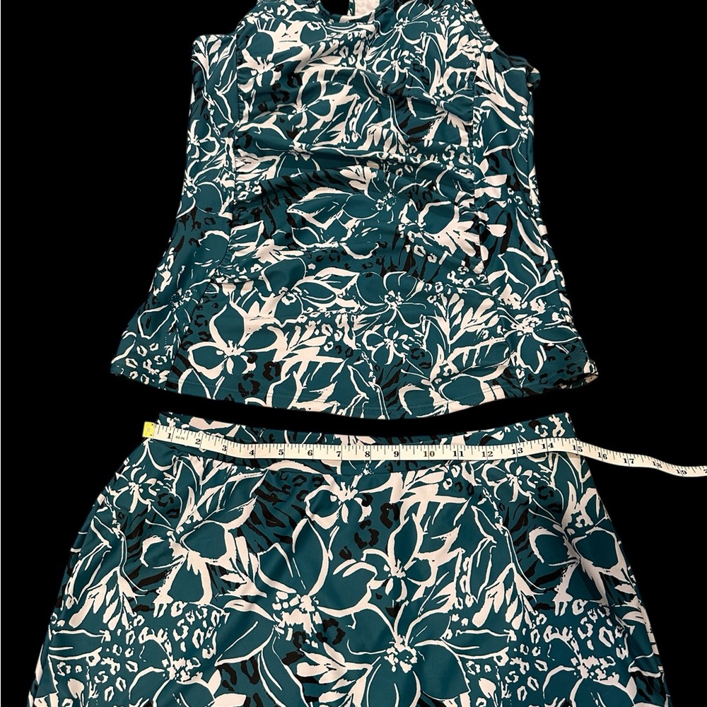 Floral Sleeveless Bathing suit Top and Skirt Set